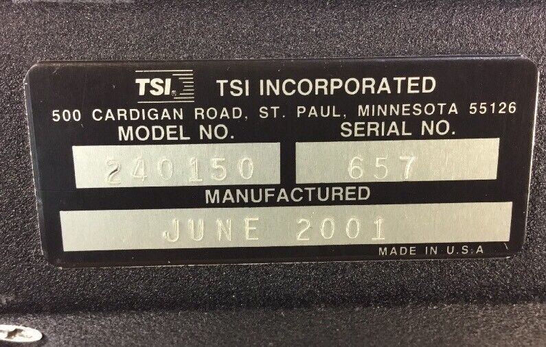 TSI Inc. Laser Speed Model 240150 Length & Speed Gauge 100mW peak 650-810 WL. 1F