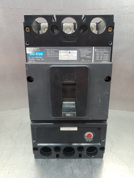 FUJI ELECTRIC BU-KSB3300 300Amp 3Pole 600V CIRCUIT BREAKER.                   4E