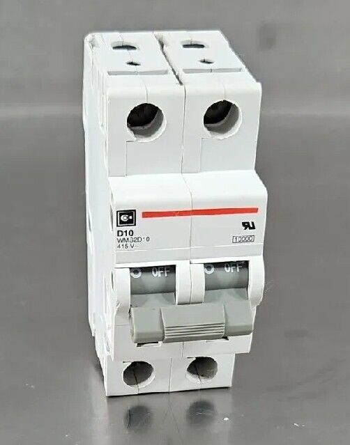 EATON WMS2D10 10A 2-Pole Miniature Circuit Breaker.                    Loc 4A-22