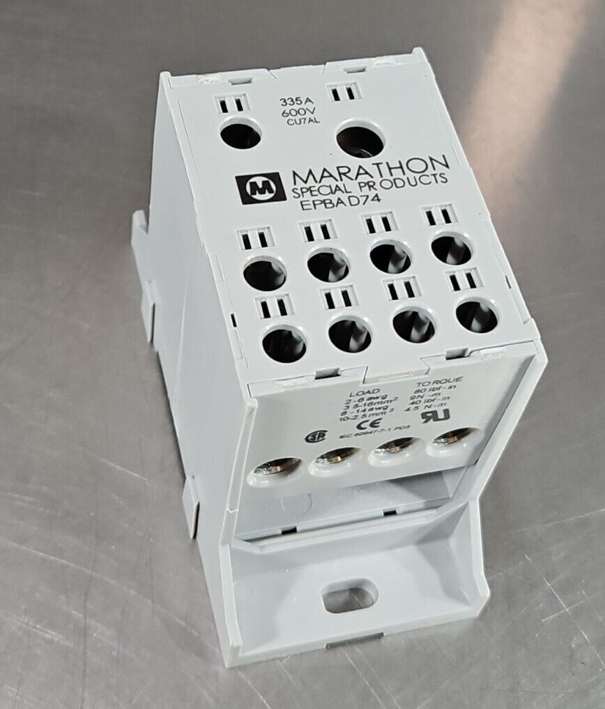 Marathon EPBAD74 Distribution Block, 335A, 600V. 4C22 Palmetto