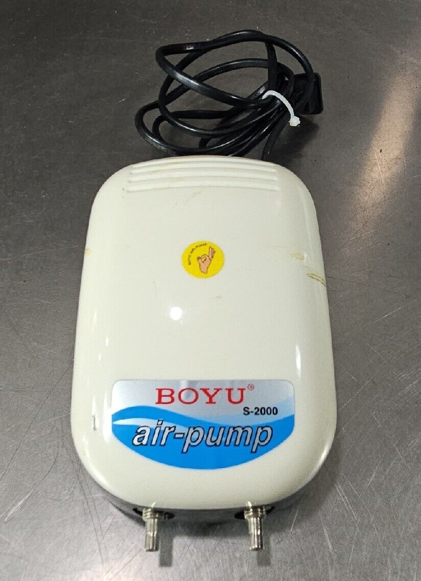 BOYU S-2000 2 Way Adjustable Air Pump - Aquarium Hydroponics.       Loc 6E-11