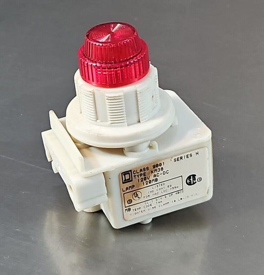 Square D 9001 KM1 Ser H White Indicator Light Lamp.                     Loc4D-17