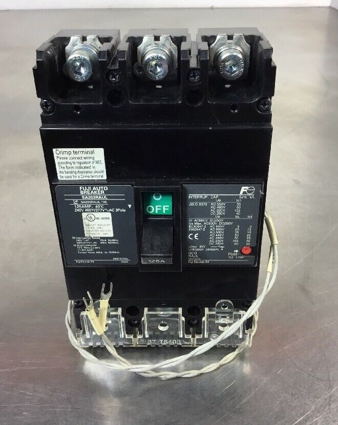 FUJI ELECTRIC SA203RAUL-125 AUTO BREAKER, 3 POLE, 125A                      4E-4