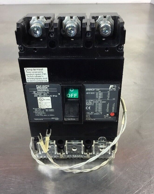 FUJI ELECTRIC SA203RAUL-125 AUTO BREAKER, 3 POLE, 125A                      4E-4