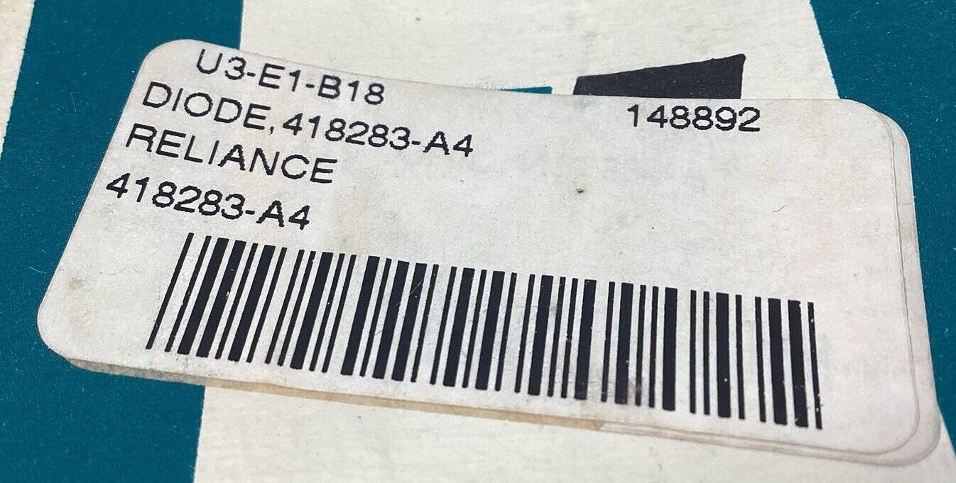 Reliance Electric Genuine Replacement Diode  418283-A4   (sealed package)  3D-24