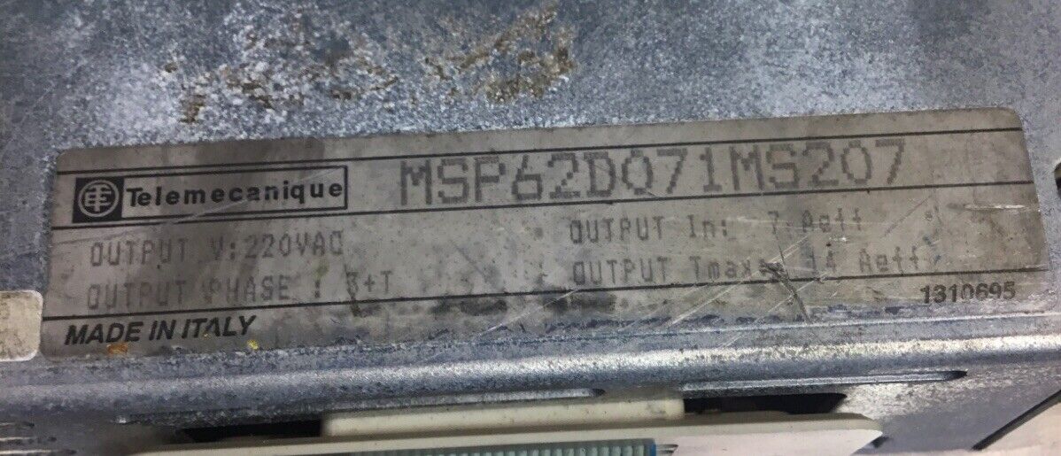 TELEMECANIQUE MSP62D071MS207 Drive 220VAC 3Ph.   1C