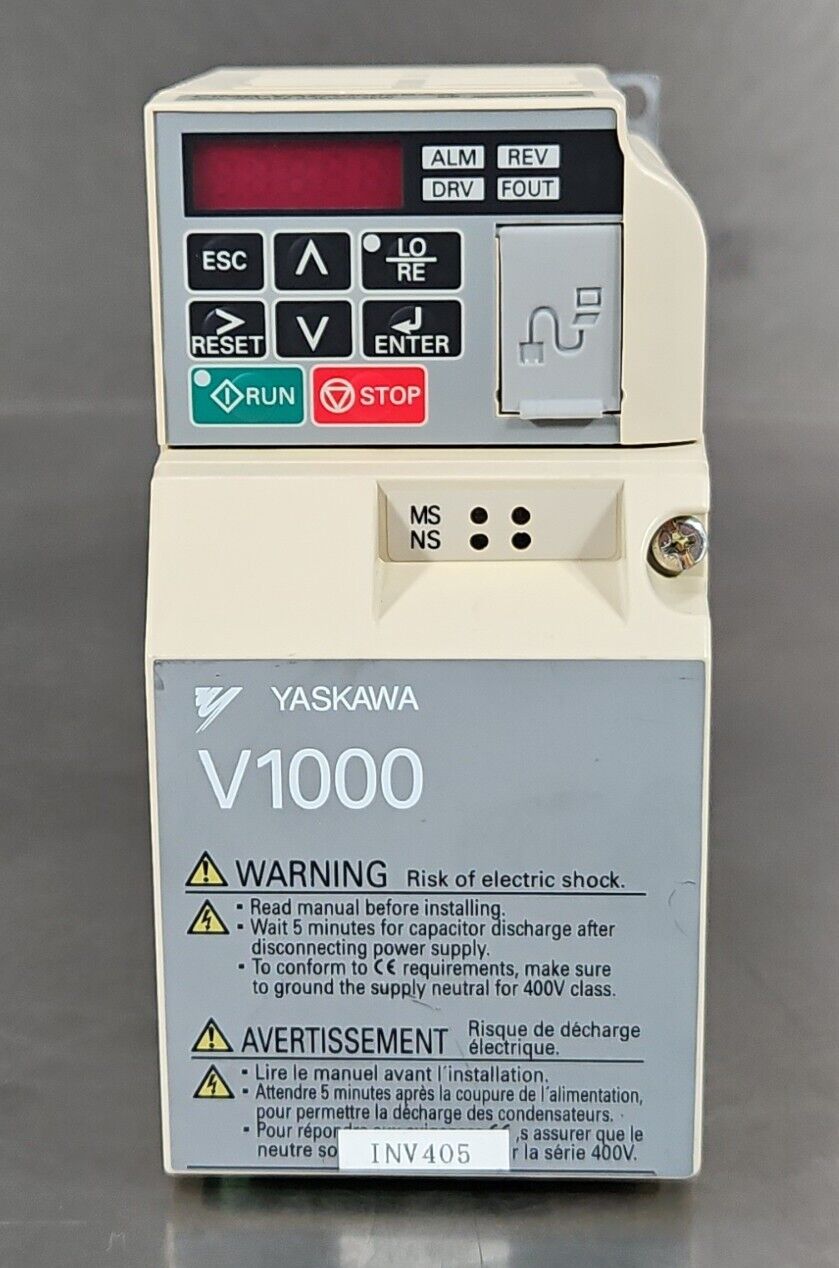 Yaskawa CIMR-VA2A0002BAA Inverter 200V 3PH 0.4 KW/0.2KW. PRG:1018.         1B-14