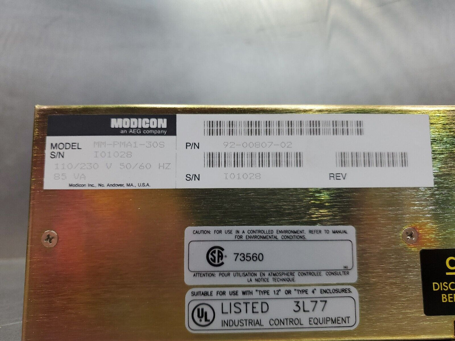 AEG/MODICON MM-PMA1-30S PanelMate Control Module.                            1E