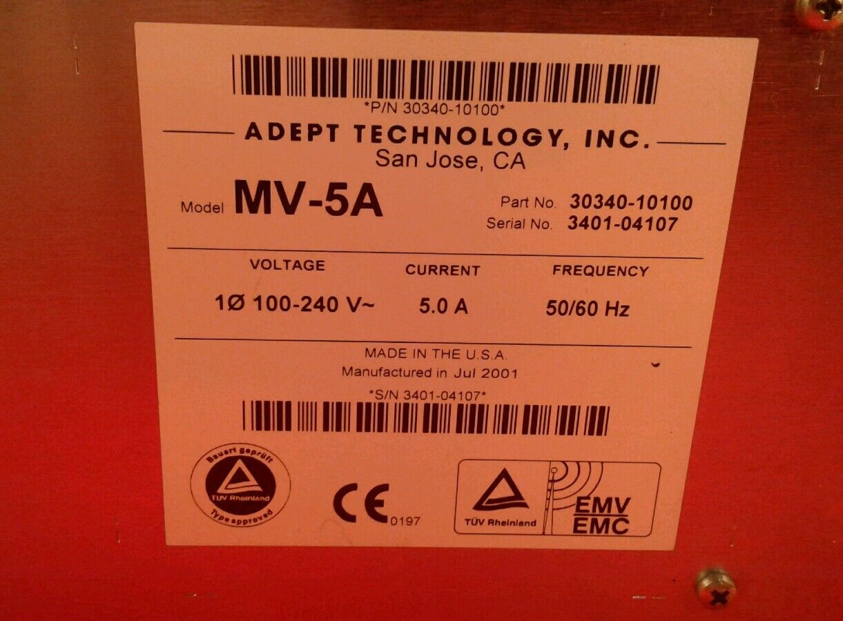 ADEPT TECHONLOGY INC MV-5A CONTROLLER 30340-10100 MODULE RACK SLOT MOUNT.    3F