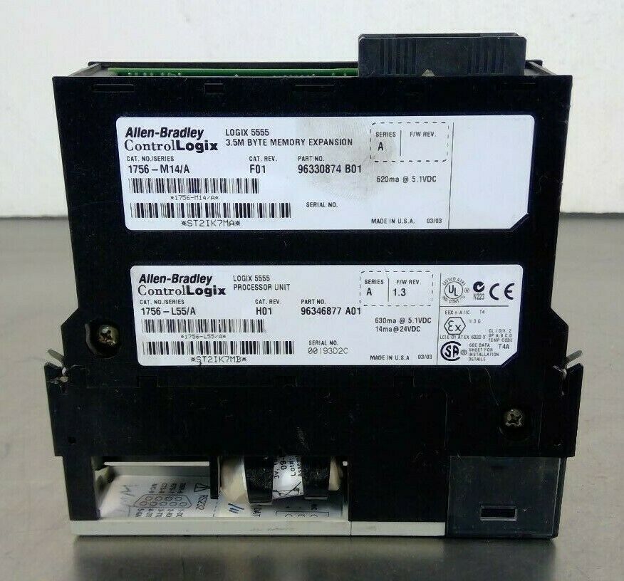 Allen-Bradley 1756-L55 Series A Processor Unit & 1756-M14 Series A  3D-14