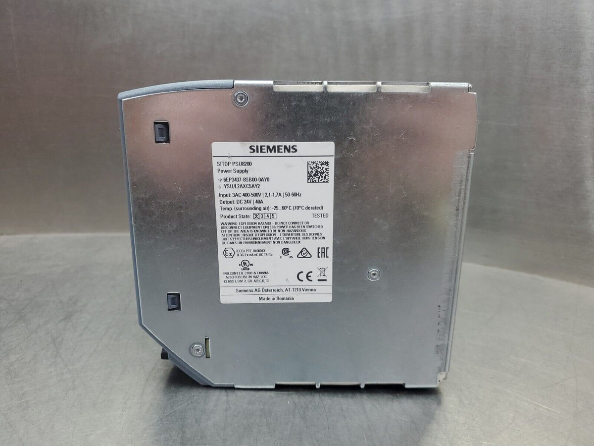 Siemens SITOP PSU8200 (6EP3437-8SB00-0AY0) 24VDC 40A Power Supply.          4B-2