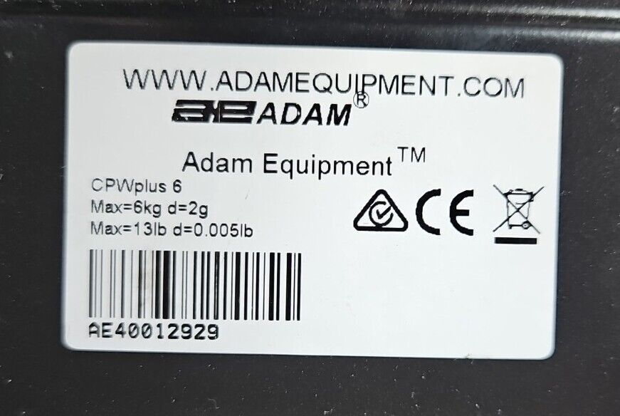 ADAM EQUIPMENT - CPW Plus-6 Scale - 13-Lb. Capacity Model.                 Loc2F
