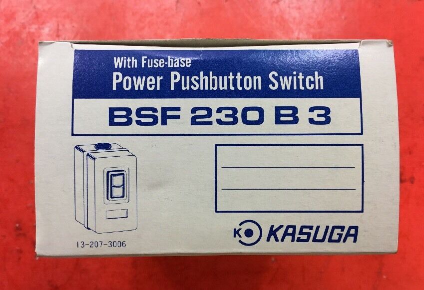 KASUGA BSF-230-B-3 Power Push button Switch With Fuse Base.   4A
