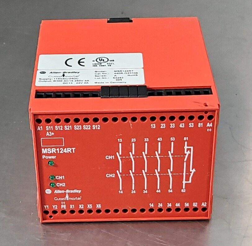 Allen-Bradley MSR124RT Ser A. 440R-G23108 Monitoring Safety Relay.         3B-19
