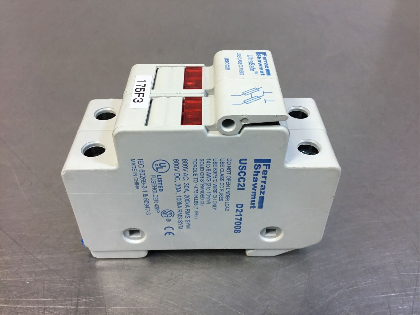 FERRAZ SHAWMUT USCC21 ULTRASAFE FUSE BLOCK HOLDER 30A  600V    4D