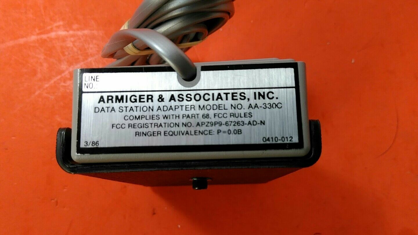 ARMIGER & Associates AA-330C Data Station Adapter    3A