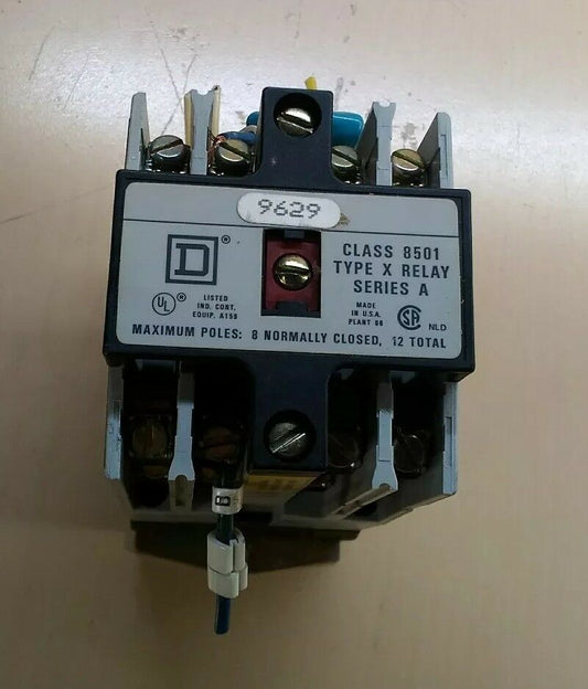 Square D Control Relay 8501X020 Ser. A W/ 8501XBR-10 Ser. A                 4E-6