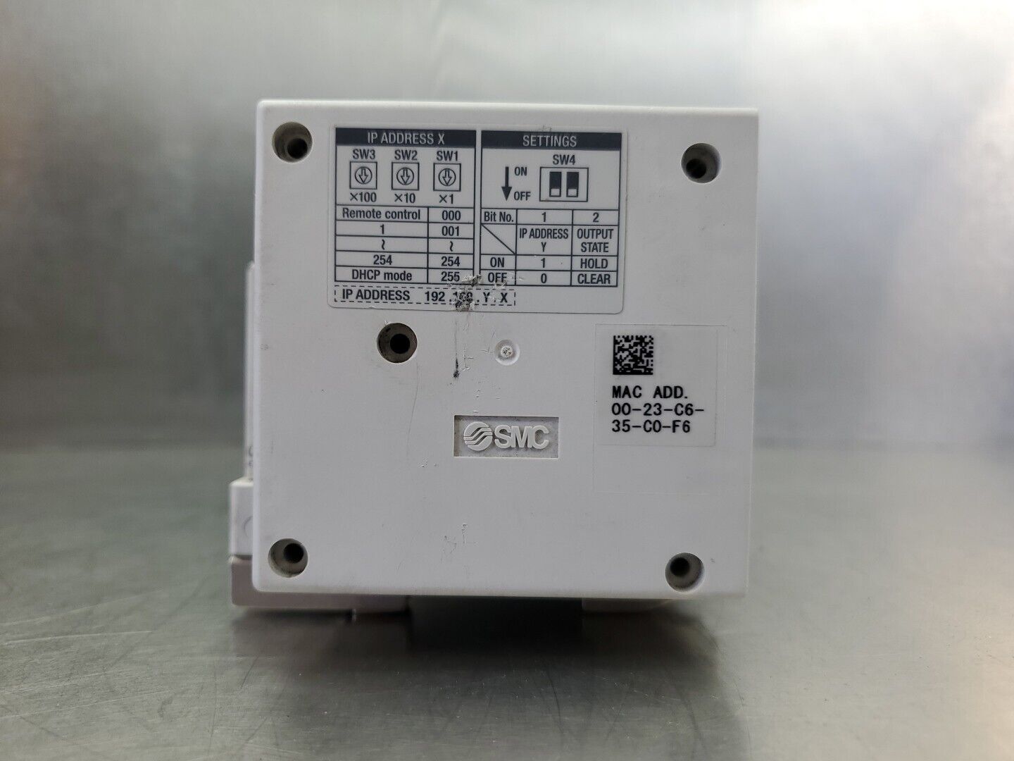 SMC EX260-SEN1 (1R1-7A) EtherNet Fieldbus System w/4-Slot Solenoid Rack.   6D-19