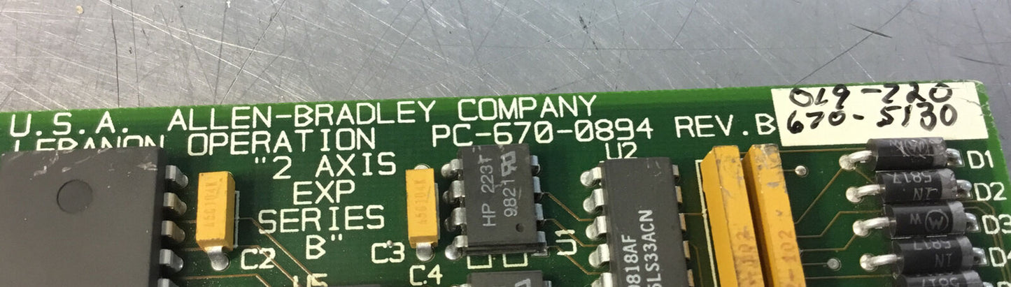 Allen Bradley PC-670-0894 2 Axis Board PC6700894    3B-1