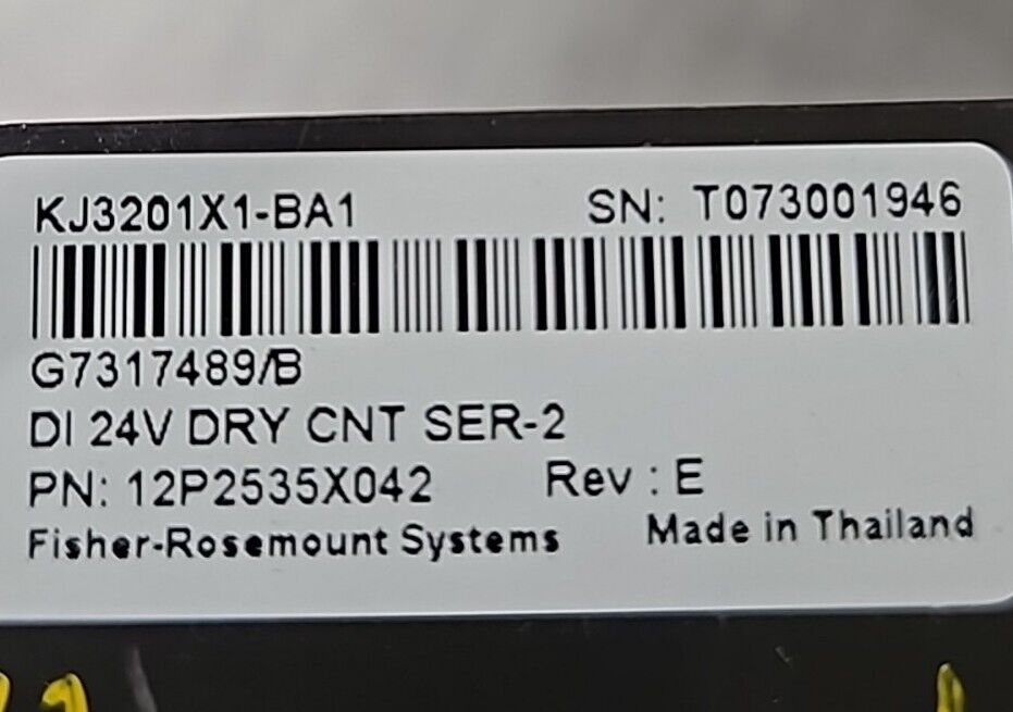EMERSON KJ3201X1-BA1 DI 8-Channel 24 VDC Dry Contact.  Input Module. Loc 3C-14