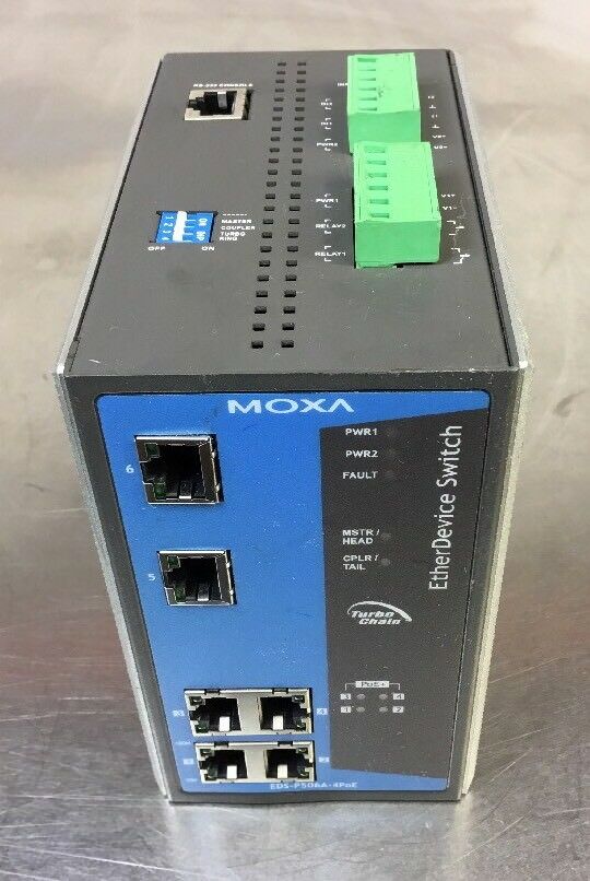 Moxa EDS-P506A-4PoE Managed Network Switch                                  3D-4