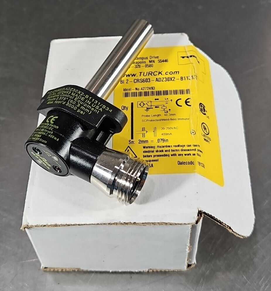 TURCK BI2-CRS603-ADZ30X2-B1131/S34 Proximity Sensor.                    Loc5D-19