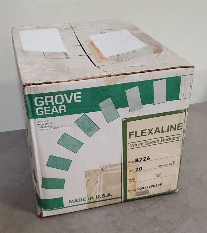 GROVE GEAR B226 20:1 RATIO WORM SPEED REDUCER.                             4F-34