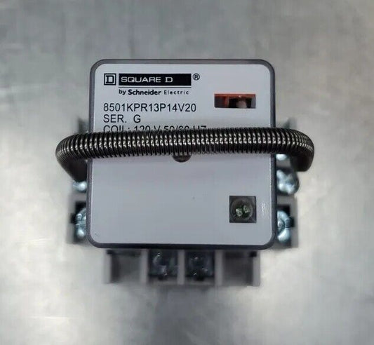 SQUARE D 8501KPR13P14V20 Ser. G 120V 50/60Hz Purpose Relay.                 4C-1