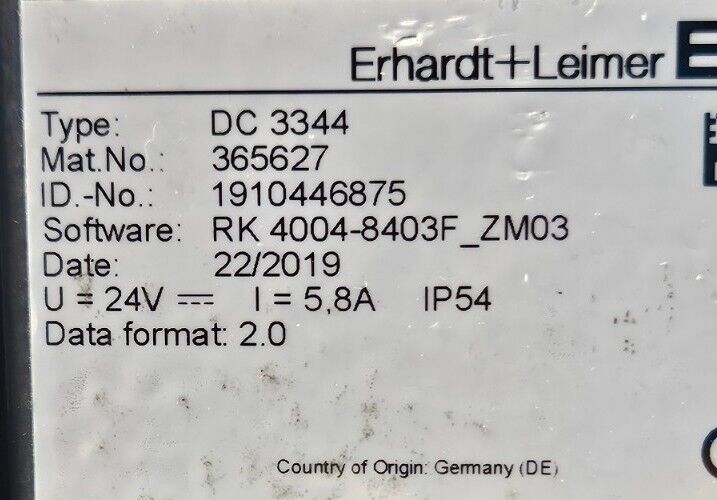 Erhardt Leimer DC 3334 Touch Control Color LCD Display Sensor Controller.  Loc2C