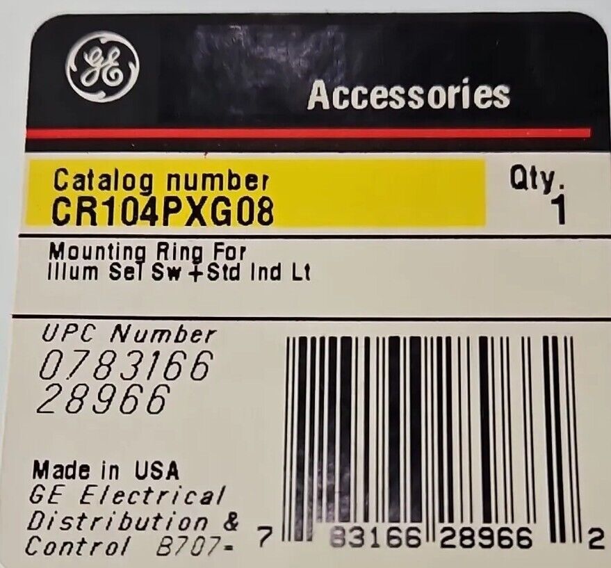 GE CR104PXG08 RING NUT MOUNTING.   Loc4C17