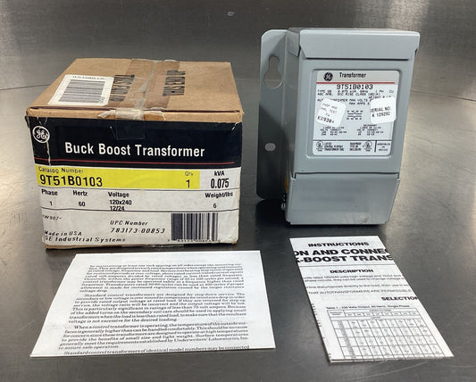 General Electric  9T51B0103  Transformer Type WB 1 Ph 0.075 KVA      4C-18