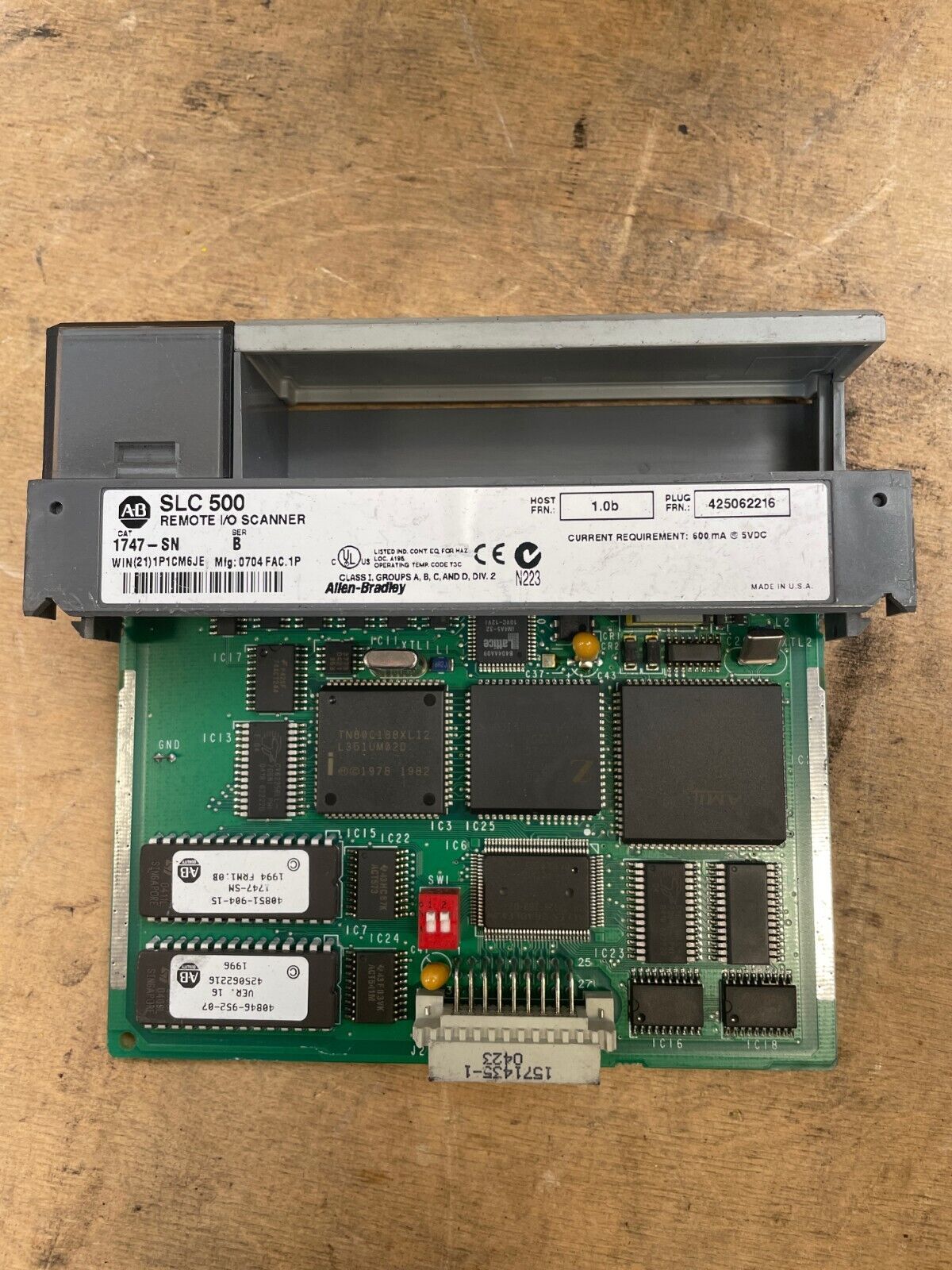 Allen-Bradley SLC 500 Black & Green Remote I/O Scanner 1747SN series B E12