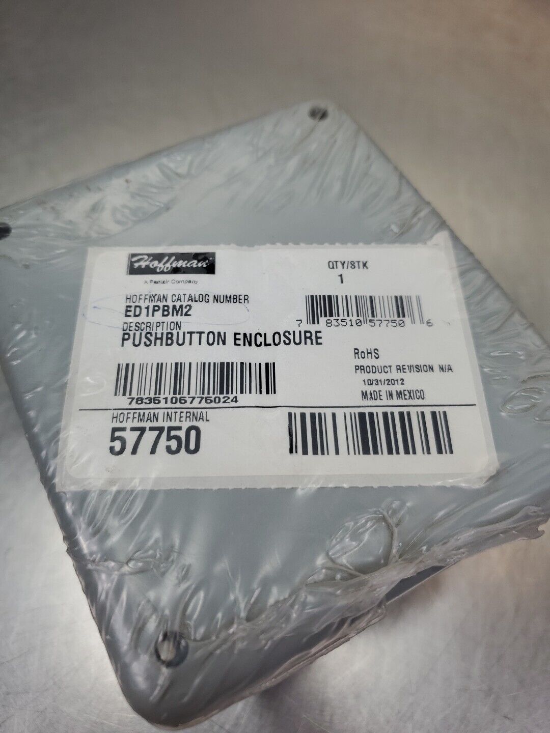 Hoffman ED1PBM2 Pushbutton Enclosure.                                      4E-33