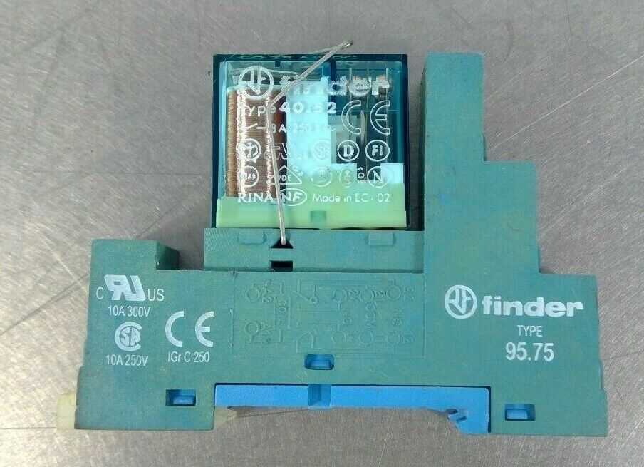 Finder - Type: 95.75 - DIN-Rail Screw Terminal Socket w/ Type: 40.52          4D
