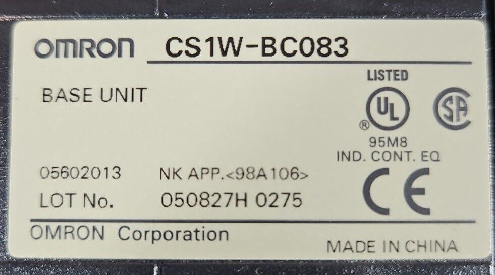Omron CS1W-BC083 Processor/Controller.                                     3C-21