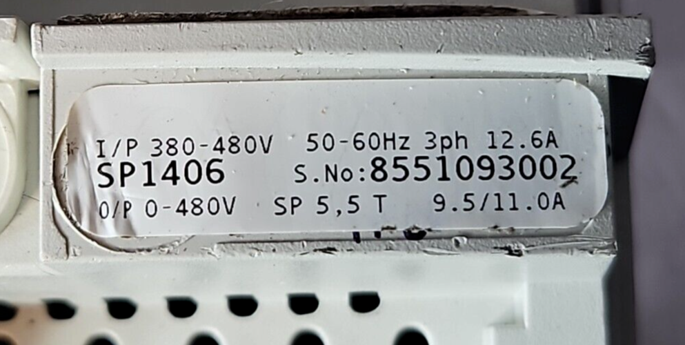 Emerson Control Techniques SP1406 (5.0/7.5 hp) Frequency Converter      Loc1E11