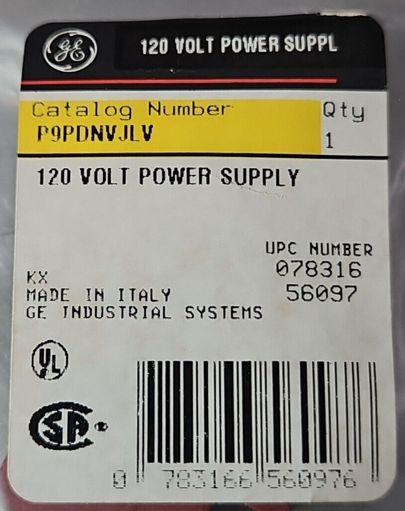 General Electric P9PDNVJLV 120 volt power supply.            Loc4D27