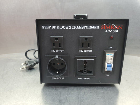 SIMRAN AC-1000 220V/240V《》110V/120V 50Hz/60Hz Step Up & Down Transformer.     4E