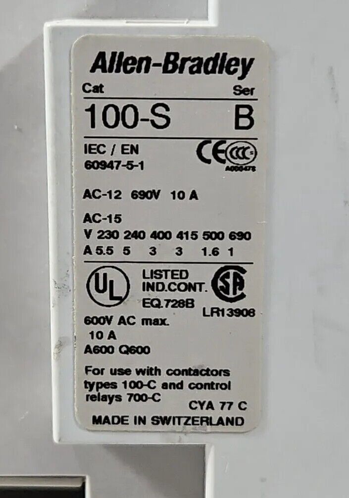 Allen-Bradley 100S-C43DJ14C Ser A (Complete Device). Safety Contactor.     4E-18