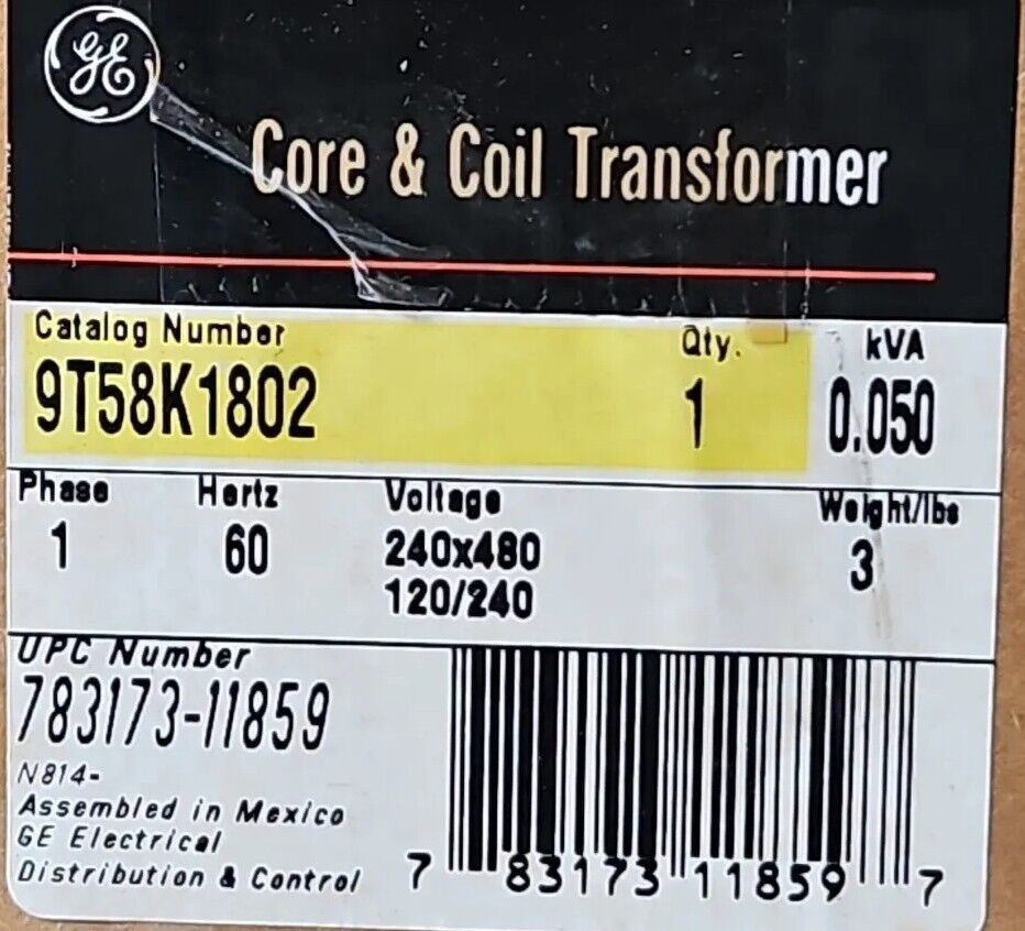 ERI... GE 9T58K1802 TRANSFORMER.    Loc4E33