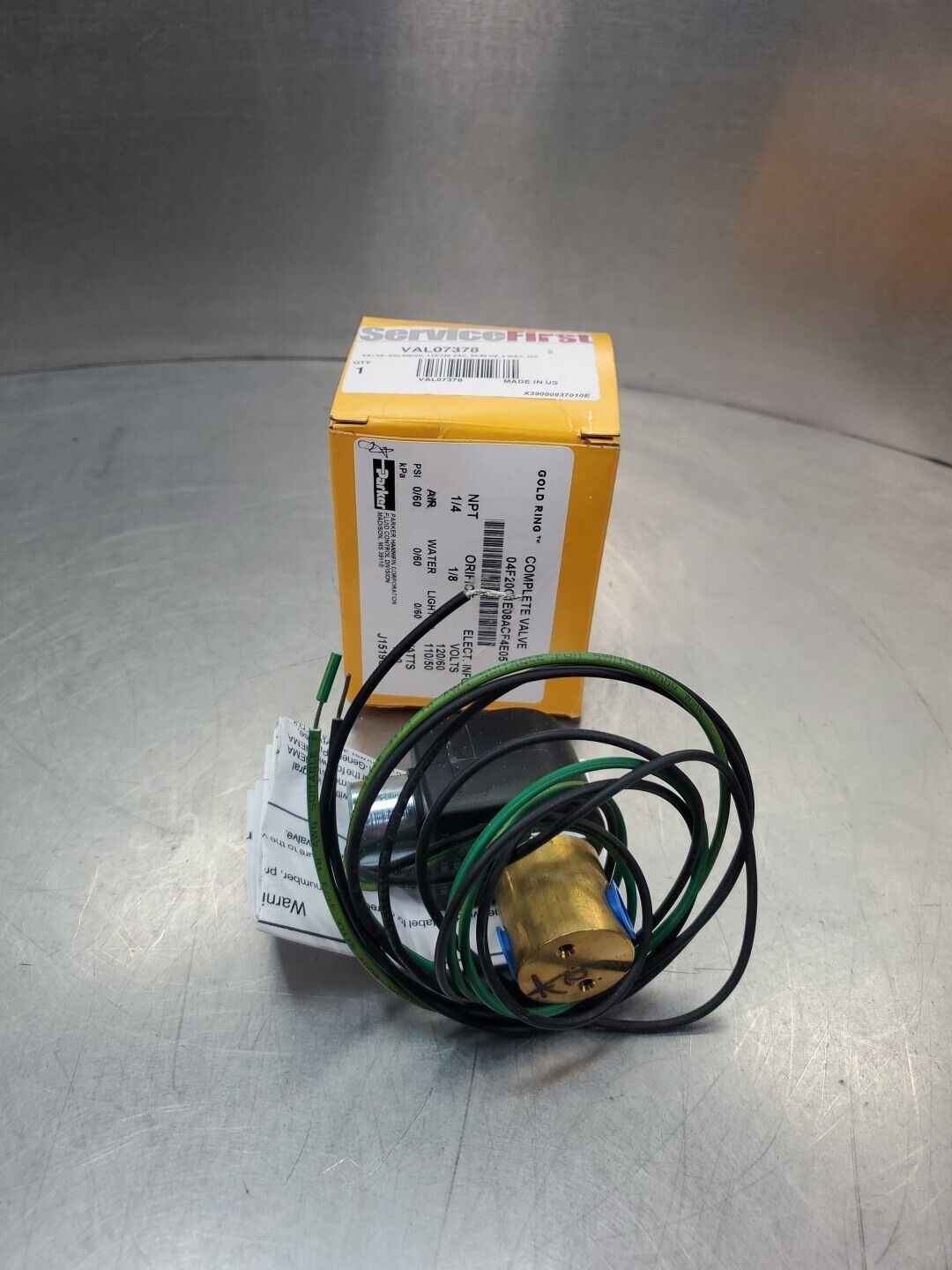 Parker 04F20C1E08ACF4E05 (110/120VAC) Gold Ring Solenoid Valve. 6E13
