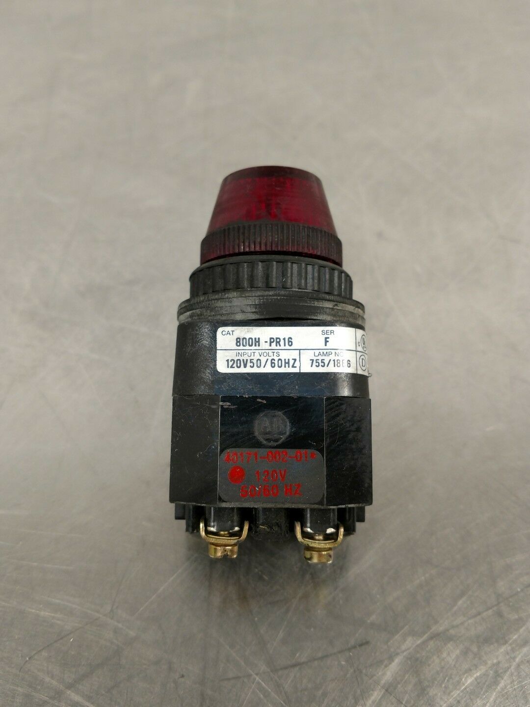 ALLEN BRADLEY 800H-PR16 Ser. F Indicator Module Red 4A
