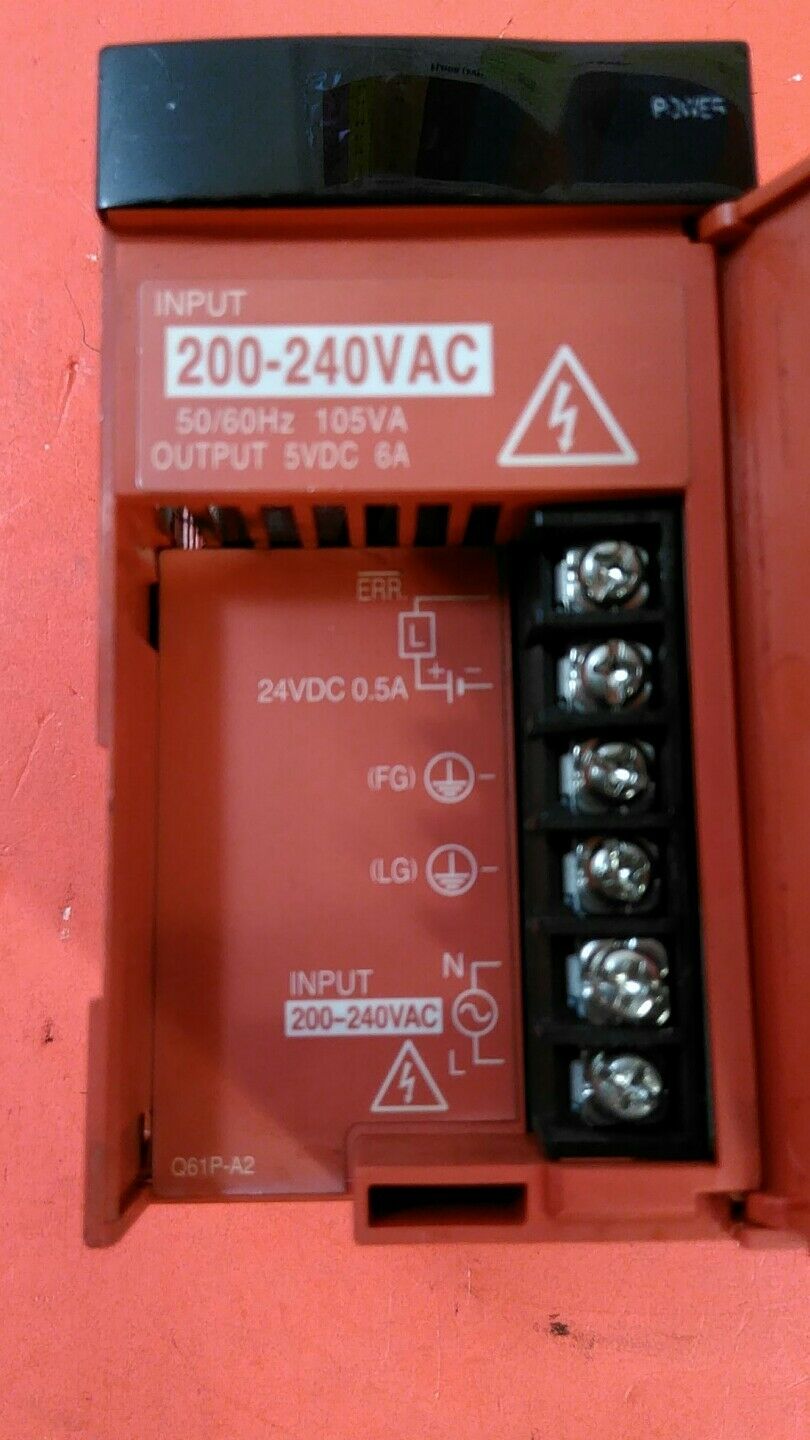 Mitsubishi MELSEC Q61P-A2 Power Supply in 200-240VAC out 5VDC 6A.  4B