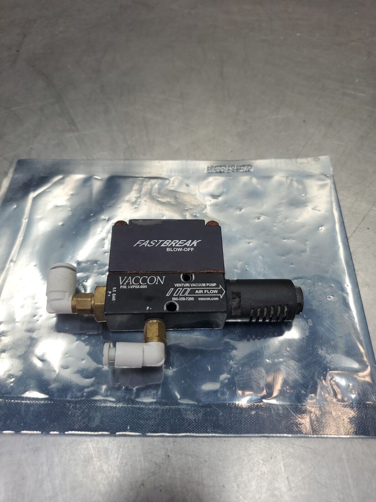 Vaccon I-VP0X-60H FASTBREAK BLOW-OFF Venturi Vacuum Pump.                  6E-11