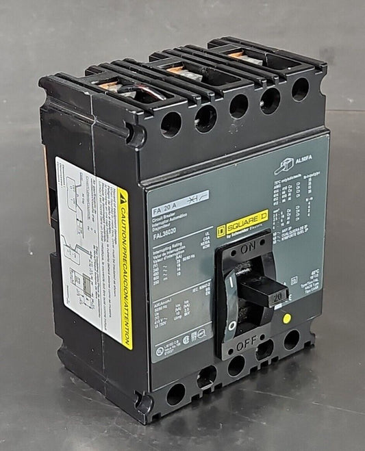 Square D FAL36020 Molded Case Circuit Breaker 20A 3 Pole.               Loc5E-17