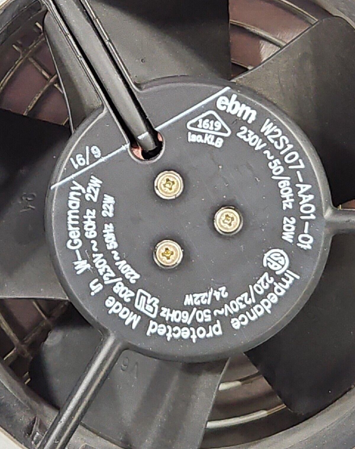 EBM W2S107-AA01-01  Metal Cooling Fan.                                    Loc 4H