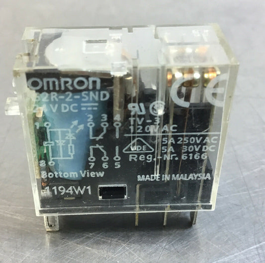 Omron  G2R-2-SND  24VDC 5A 250VAC Power Relay 8 Pins    4C