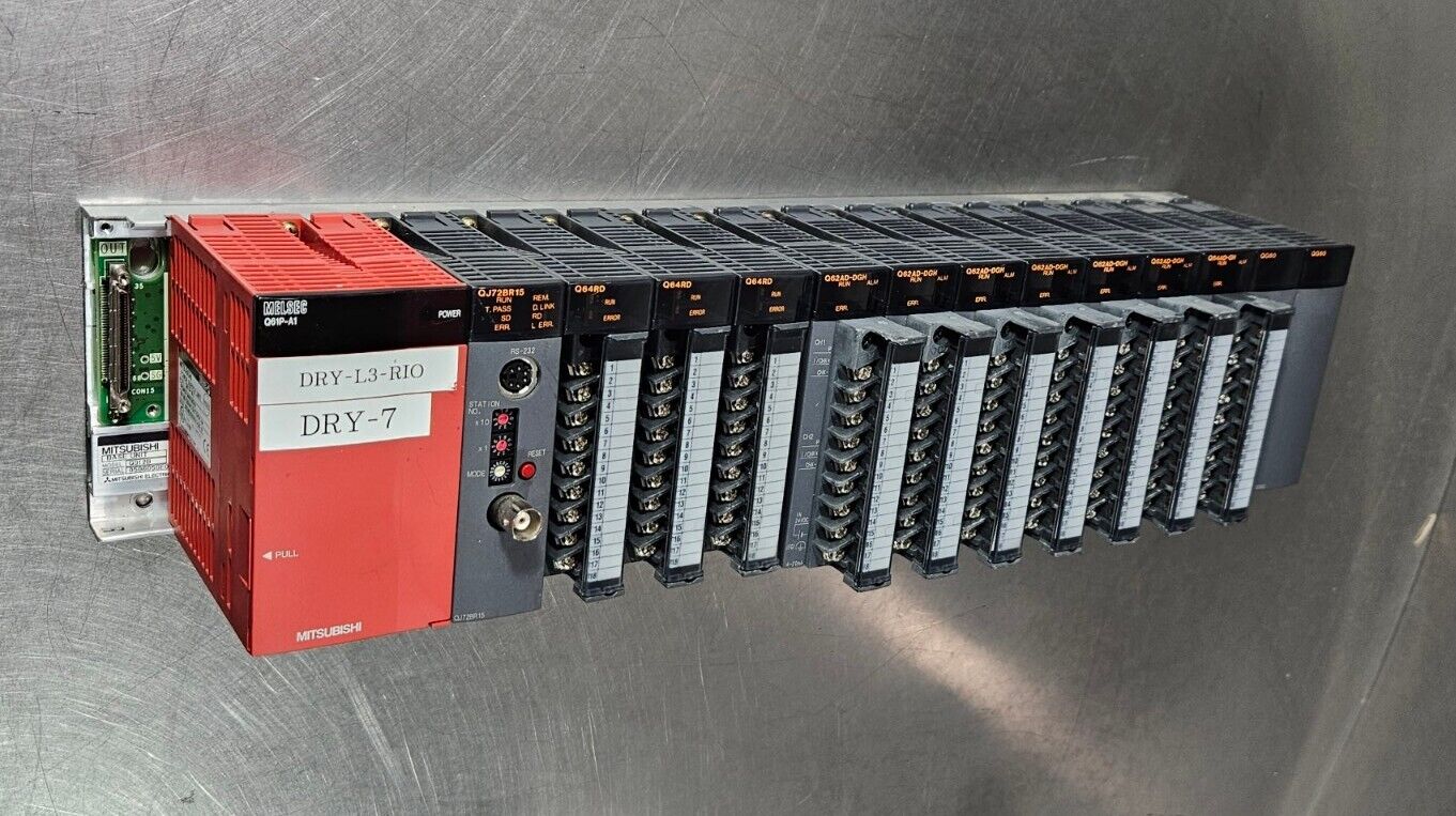 MITSUBISHI BASE: Q312B. MELSEC Q61P-A1/QJ72BR15/Q64RD/Q62AD-DGH.   Loc 3A-23