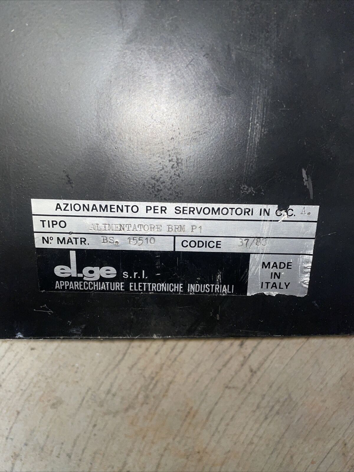 EL.GE BRM-P1,TYPE BRM-PI SERVO DRIVE POWER SUPPLY,ELGE BRM-P1,SD- Used @3A