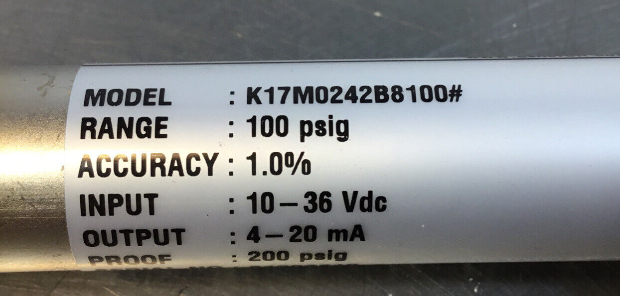 ASHCROFT  K17M0242B8100#  Transducer 100 PSIG 10-36VDC   6B